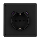 ARL NOBE Розетка зк со шторками с USB тип C+С софт-тач черный оникс SCT-MUCC-SFPL-BK (250V, 16A) (Arlight, -) Lednikoff