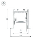 Профиль SL-COMFORT-2322-F-2000 ANOD (Arlight, Алюминий) Lednikoff