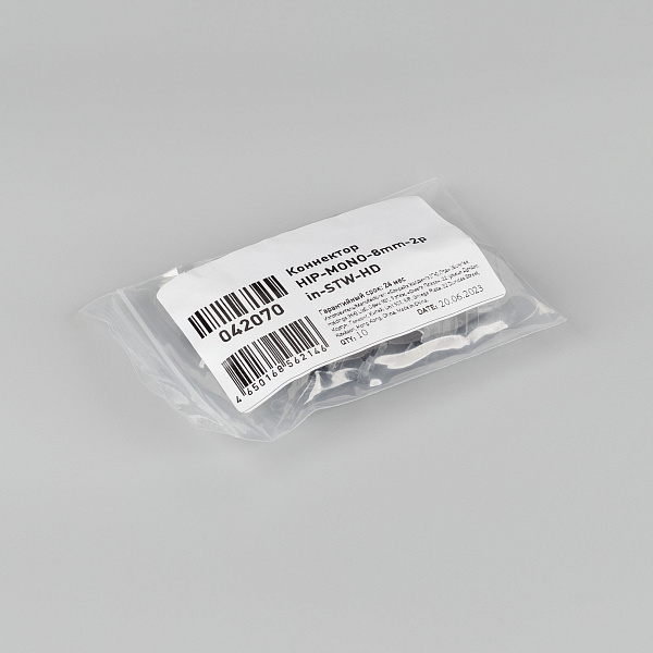Коннектор HIP-MONO-8mm-2pin-STW-HD (Arlight, Лента-Провод) Lednikoff