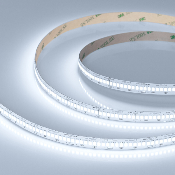 Светодиодная лента ULTRA-A288-10mm 24V White6000 (17 W/m, IP20, 5m) (Arlight, высок.эфф.200 лм/Вт) Lednikoff