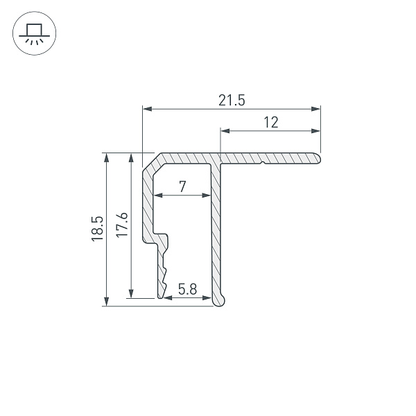 Профиль STRETCH-CEIL-TECH-2500 (Arlight, Алюминий) Lednikoff