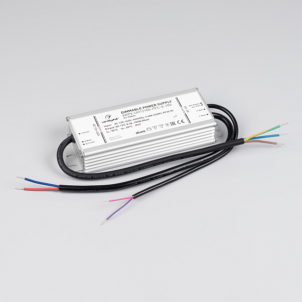 Блок питания ARPV-UH12100-PFC-0-10V (12V, 8.3A, 100W) (Arlight, IP67 Металл, 7 лет) Lednikoff
