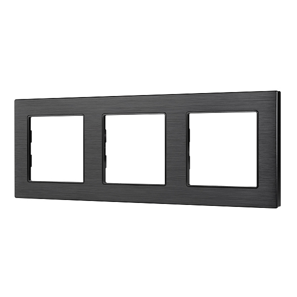 Рамка алюминиевая FRM-PRESTO-ALS-3-BK (Arlight, -) Lednikoff