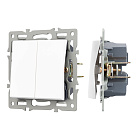 Механизм выключателя двухклавишный проходной SWT-MKP2-PL-WH (250V, 16A) (Arlight, -) Lednikoff