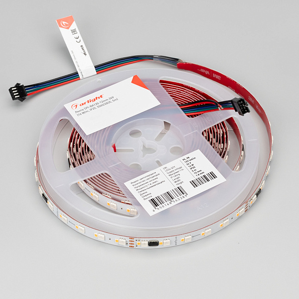Светодиодная лента SPI-BA120-12mm 24V RGBW-Day-PX6-BPT (16 W/m, IP20, 5060/2835, 5m) (Arlight, бегущий огонь) Lednikoff