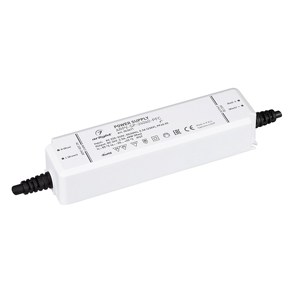 Блок питания ARPV-SP-24060-PFC (24V, 2.5A, 60W) (Arlight, IP67 Пластик, 5 лет) Lednikoff