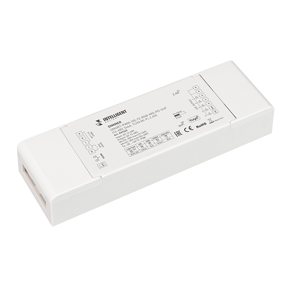 INTELLIGENT ARLIGHT Диммер SMART-PWM-105-72-RGB-MIX-PD-SUF (12-48V, 5x6A, TUYA Wi-Fi, 2.4G) (IARL, IP20 Пластик, 5 лет) Lednikoff