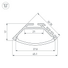 Профиль KLUS-P45-2000 ANOD (Arlight, Алюминий) Lednikoff