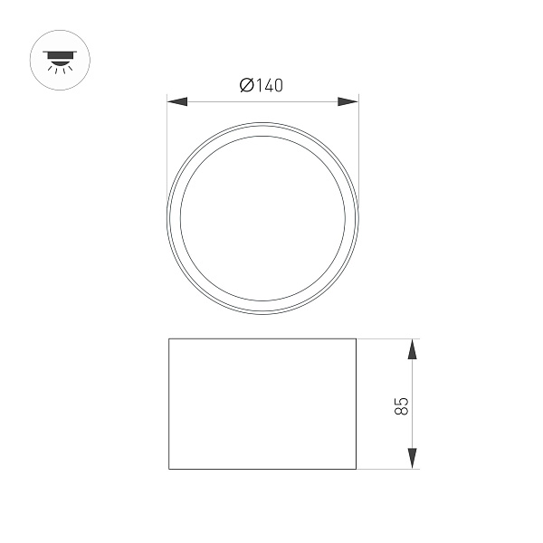 Светильник SP-BISCOTTO-R140-15W Warm3300-MIX (WH, 80 deg, 230V) (Arlight, IP54 Металл, 5 лет) Lednikoff