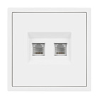 Механизм сдвоенной телефонной розетки SCT-NOBE-MTL2-SFPL-WH (RJ-11, 4C) (Arlight, Белый кварц) Lednikoff
