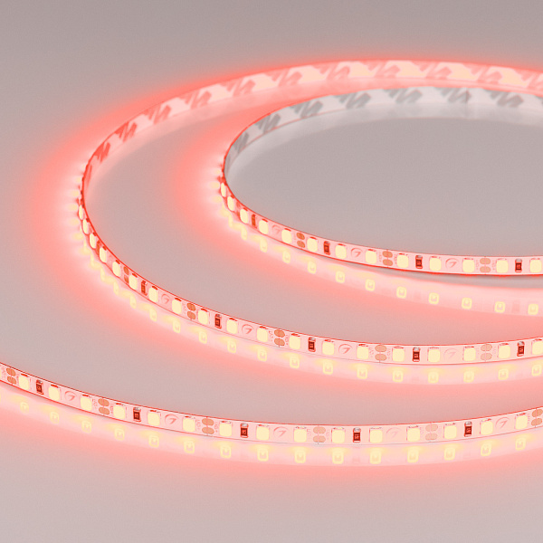 Светодиодная лента RT-A120-5mm 12V Red (9.6 W/m, IP20, 2835, 5m) (Arlight, 9.6 Вт/м, IP20) Lednikoff