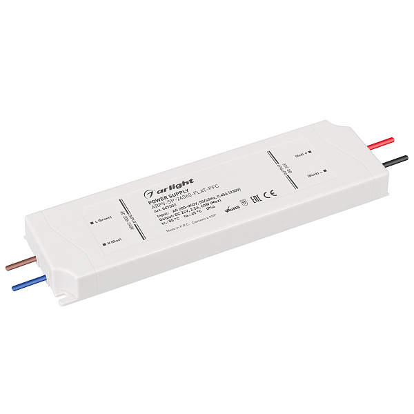 Блок питания ARPV-SP-24060-FLAT-PFC (24V, 2.5A, 60W) (Arlight, IP44 Пластик, 5 лет) Lednikoff