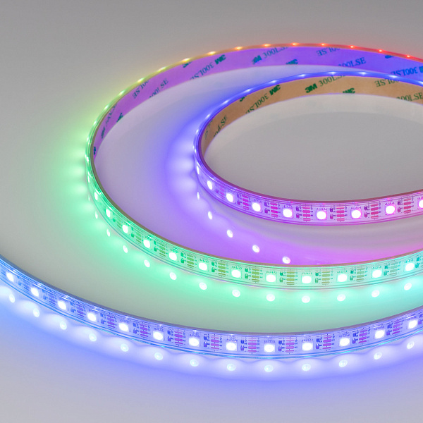 Светодиодная лента герметичная SPI-P-B60-12mm 12V RGB-PX1-BPT (8 W/m, IP66, 5060, 5m) (Arlight, бегущий огонь) Lednikoff