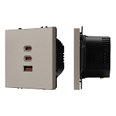ARL NOBE USB Розетка тип А+С+С софт-тач кашемир SCT-MUACC-SFPL-FC-CA (65W, QC3) (Arlight, -)