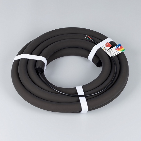 Светодиодная лента герметичная SPI MOONLIGHT-BLACK-TOP-G180-D25mm 12V RGB-PX2 (21.6 W/m, IP65, 5m, wire x1) (Arlight, Вывод прямой, 3 года)
