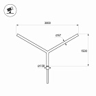 Кронштейн OXOR-SY2-3000x108-L1500 BLACK (Arlight, Сталь) Lednikoff