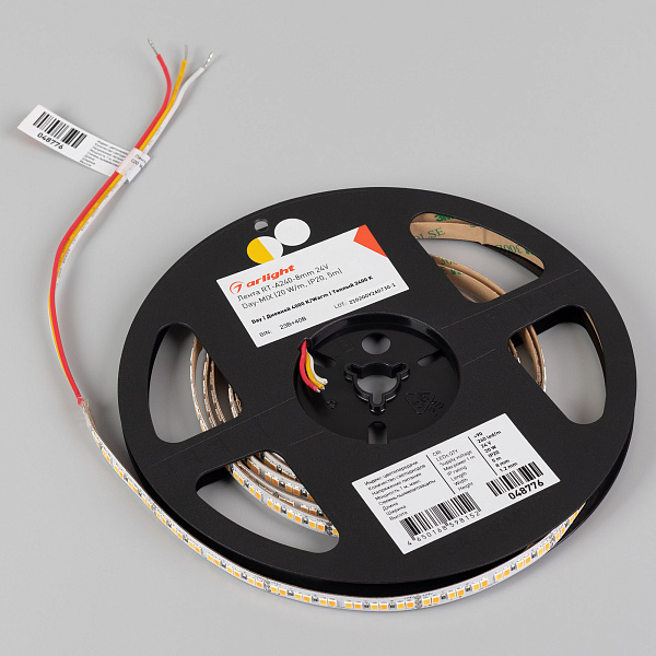 Светодиодная лента RT-A240-8mm 24V Day-MIX (20 W/m, IP20, 5m) (Arlight, CRI>95) Lednikoff