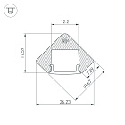Профиль с экраном ALU-D45-2000 ANOD+FROST (Arlight, Алюминий) Lednikoff