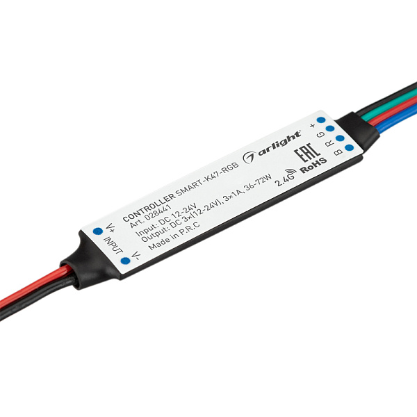 Контроллер SMART-K47-RGB (12-24V, 3x1A, 2.4G) (Arlight, IP20 Пластик, 5 лет) Lednikoff