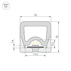 Силиконовый профиль WPH-FLEX-2020-TOP-S13-20m WHITE (Arlight, Силикон) Lednikoff