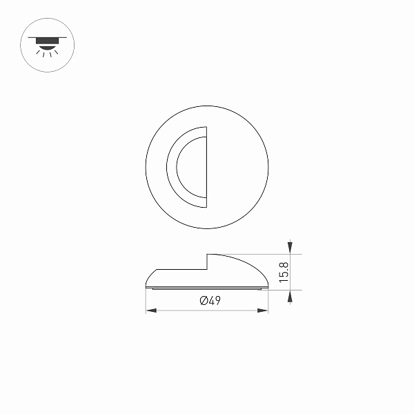 Накладка ART-DECK-CAP-LID-R50 (BK) (Arlight, Металл) Lednikoff