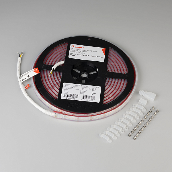 Светодиодная лента герметичная CSP-PS-X640-12mm 24V White-MIX (23 W/m, IP67, 5m) (Arlight, Изменяемая ЦТ) Lednikoff