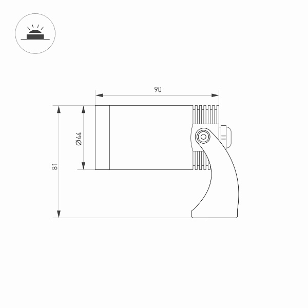 Светильник KT-WATER-R44-8W White6000 (SL, 24 deg, 12V) (Arlight, IP68 Металл, 3 года) Lednikoff