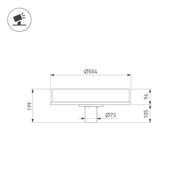 Светильник OXOR-LEIS-BUE-504x504x199-30W Day4000 (BK, 120 deg, 230V) IP66  (Arlight, -) Lednikoff