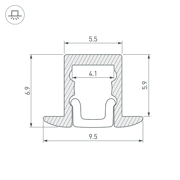 Профиль ARH-MICRO-F-W4-2000 ANOD (Arlight, Алюминий) Lednikoff