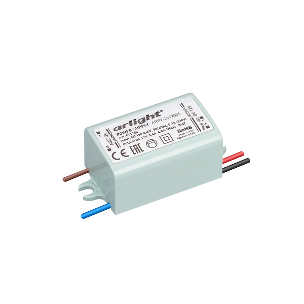 Блок питания ARPV-LV12005 (12V, 0.4A, 5W) (Arlight, IP67 Пластик, 2 года) Lednikoff