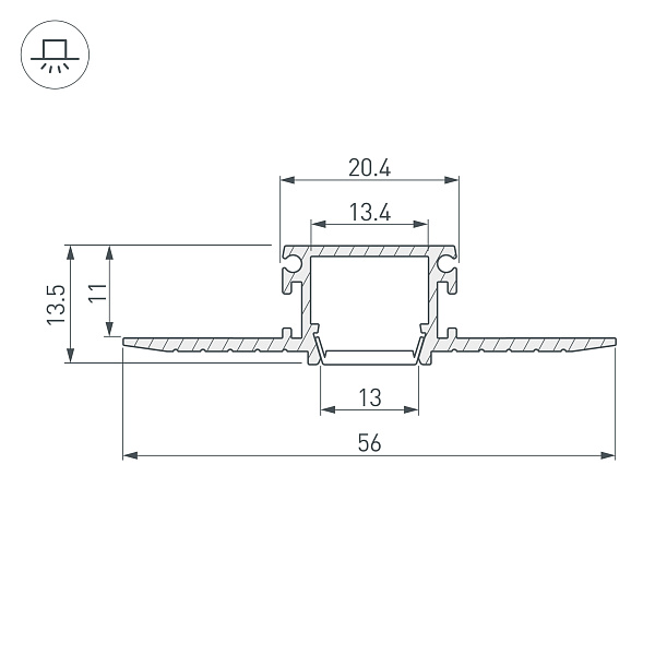 Профиль PDS-F-HIDE-2000 (Arlight, Алюминий) Lednikoff