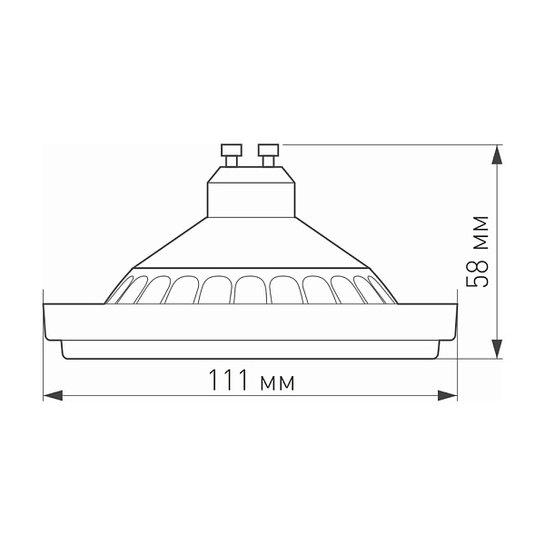 Лампа AR111-UNIT-GU10-15W-DIM Warm3000 (WH, 120 deg, 230V) (Arlight, Металл) Lednikoff