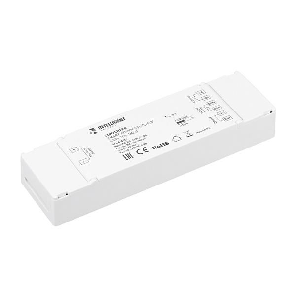 INTELLIGENT ARLIGHT Конвертер SMART-0/1-10V-301-72-SUF (230V, 10A, DALI) (IARL, IP20 Пластик, 5 лет) Lednikoff