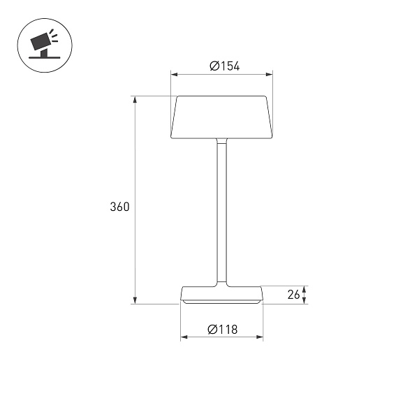 Светильник настольный SP-LATIDE-1.5W Warm2700 (Черный, 125 deg, 5V) (Arlight, IP54 Металл, 2 года) Lednikoff
