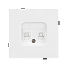 Механизм компьютерной розетки двойной SCT-TENDO-MPC2-PL-WH (RJ-45, CAT6) (Arlight, Белый) Lednikoff
