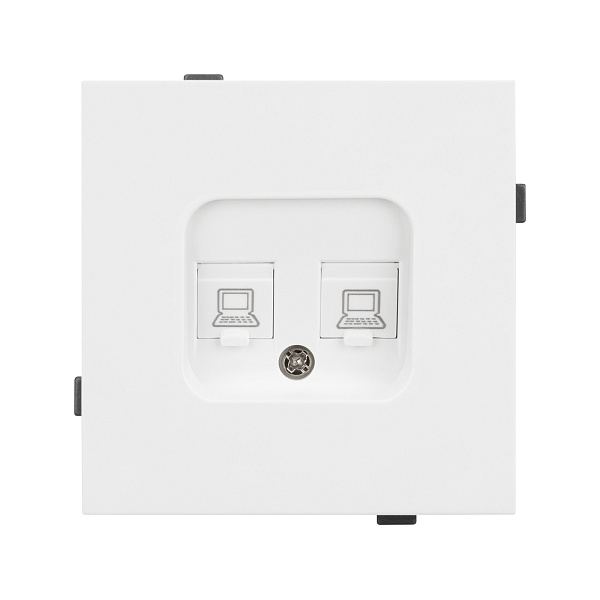 Механизм компьютерной розетки двойной SCT-TENDO-MPC2-PL-WH (RJ-45, CAT6) (Arlight, Белый) Lednikoff