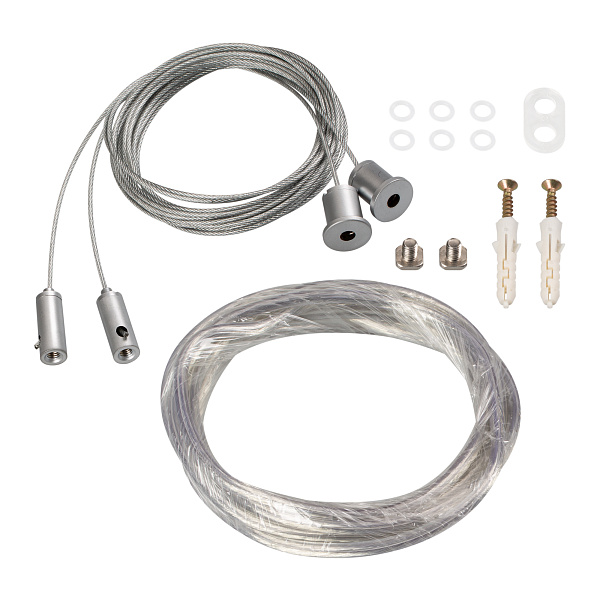 Подвес токопроводящий ARL-2x2m Set SILVER (Pad 9x2mm, 2x18AWG) (Arlight, провод 2x0.75) Lednikoff