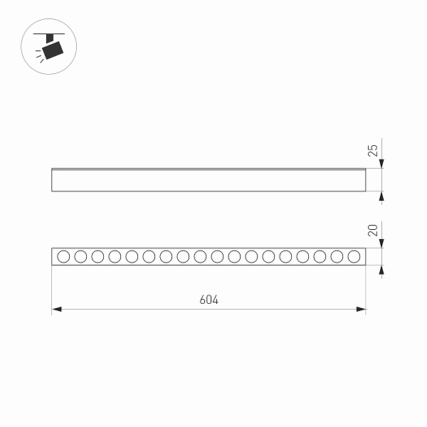 Светильник MAG-DOTS-25-L600-18W Warm3000 (WH, 30 deg, 24V) (Arlight, IP20 Металл, 5 лет) Lednikoff