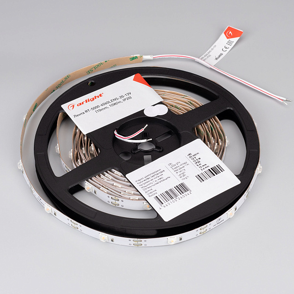 Светодиодная лента RT-5000-6060LENS-20-12V Warm2700 (10mm, 10W/m, IP20) (Arlight, Открытый) Lednikoff