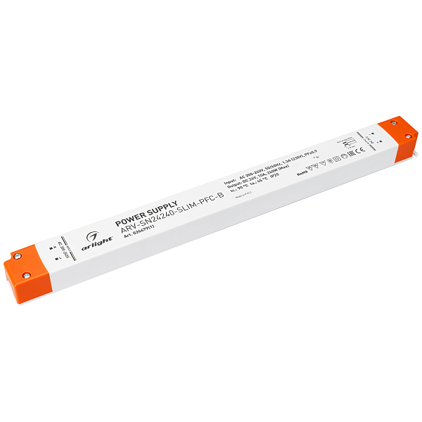 Блок питания ARV-SN24240-SLIM-PFC-B (24V, 10A, 240W) (Arlight, IP20 Пластик, 3 года) Lednikoff