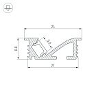 Профиль SL-BEVEL-W21-F-2000 ANOD BLACK (Arlight, Алюминий) Lednikoff