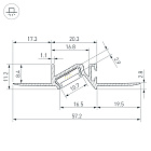 Профиль PDS-BEVEL-F-HIDE-2000 (Arlight, Алюминий) Lednikoff