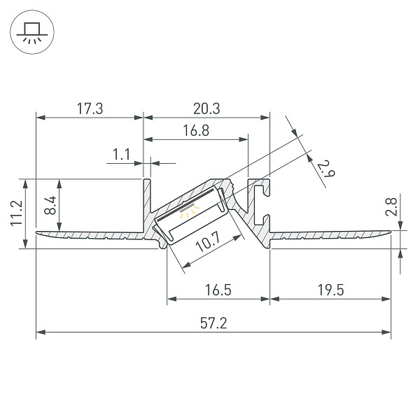 Профиль PDS-BEVEL-F-HIDE-2000 (Arlight, Алюминий) Lednikoff