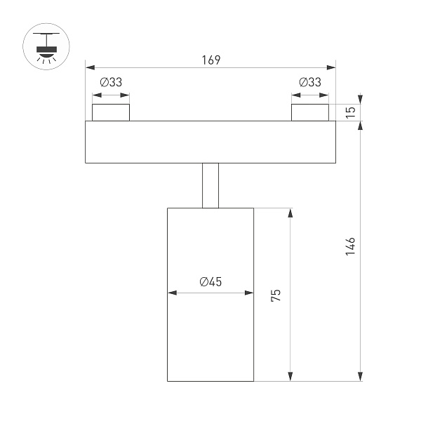 Светильник ART-INBELT-SPOT-R45-7W Day4000-MIX (BK, 25 deg, 48V, DALI) (Arlight, IP20 Металл, 3 года)