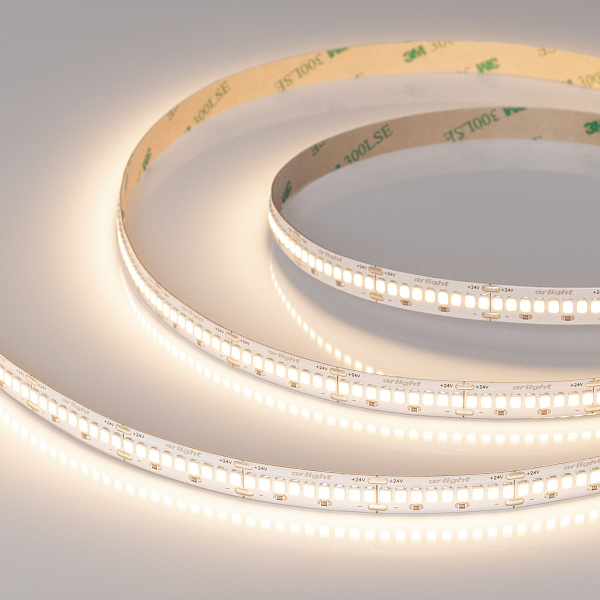 Светодиодная лента ULTRA-A288-10mm 24V Warm3000 (17 W/m, IP20, 5m) (Arlight, высок.эфф.200 лм/Вт) Lednikoff