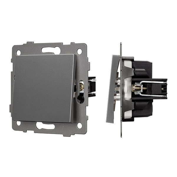 Механизм выключателя одноклавишный проходной SWT-MKP1-PL-GR-V (250V, 10A) (Arlight, -) Lednikoff