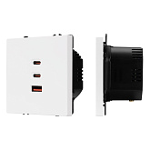 ARL NOBE USB Розетка тип А+С+С софт-тач белый кварц SCT-MUACC-SFPL-FC-WH (65W, QC3) (Arlight, -)