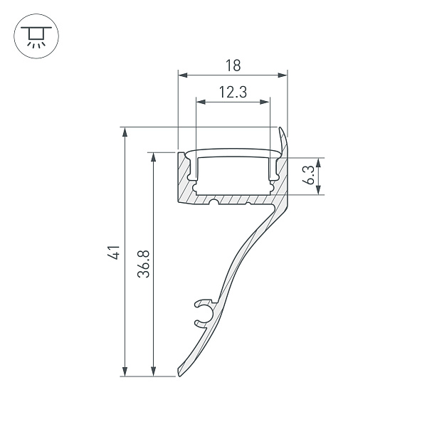 Профиль ARH-CON-2000 ANOD (Arlight, Алюминий) Lednikoff