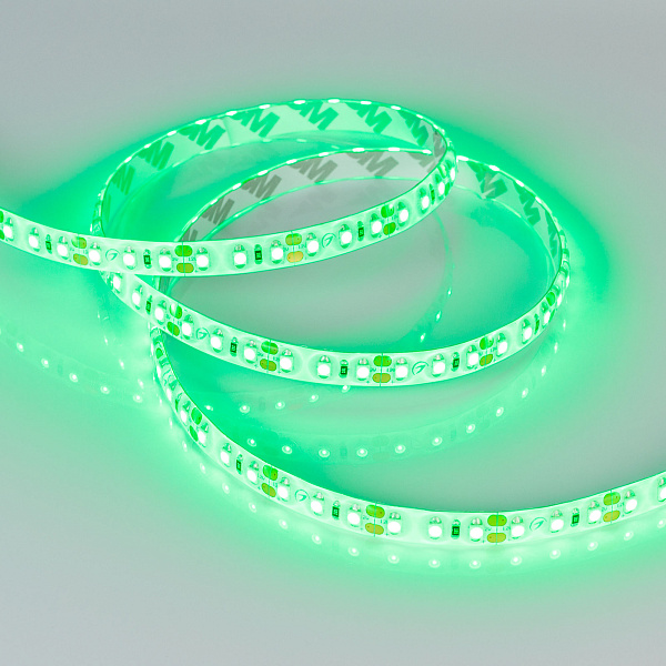 Светодиодная лента RTW 2-5000SE 12V Green 2x (3528, 600 LED, LUX) (Arlight, 9.6 Вт/м, IP65) Lednikoff
