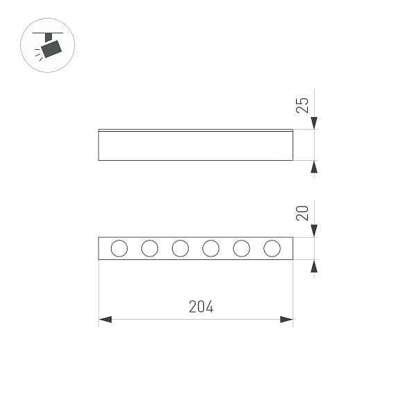 Светильник MAG-DOTS-25-L200-6W Day4000 (BK, 30 deg, 24V) (Arlight, IP20 Металл, 5 лет)